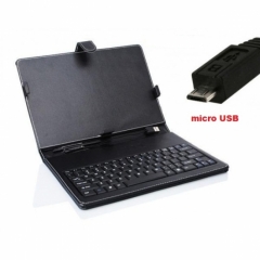 Калъф с кирилизирана клавиатура за таблет 7 инча - micro USB - ЧЕРЕН 