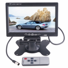 TFT LCD 7 инчов монитор за връзка с камера за паркиране, DVD, VCR, CCTV с 2 видео входа